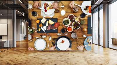 group of people dining concept Wall mural