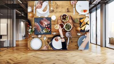 Group Of People Dining Concept Wall mural