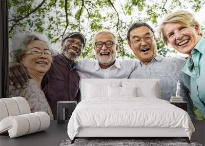 Group of Senior Retirement Discussion Meet up Concept Wall mural