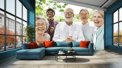 Group of Senior Retirement Friends Happiness Concept Wall mural