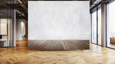 Grunge Background Wallpaper Wood Floor Concrete Concept Wall mural