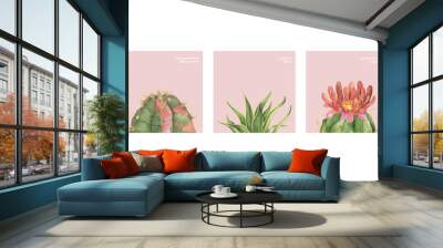 hand drawn of cactus illustration Wall mural