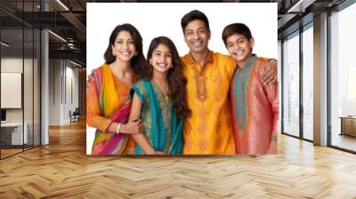 Happy Indian family people set Wall mural