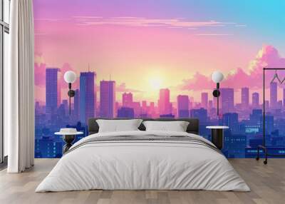 High Buildings building architecture metropolis. Wall mural