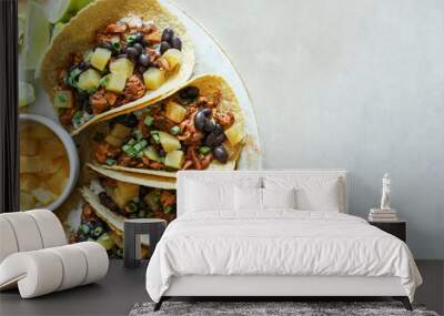 Homemade vegan taco food photography Wall mural