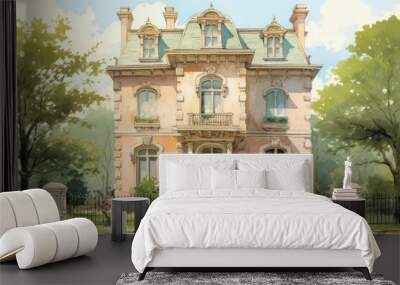 House architecture building villa Wall mural