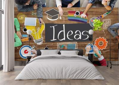 Ideas Inspire Creative Thinking Motivation Concept Wall mural