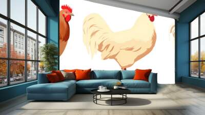 illustration of chicken animal set Wall mural