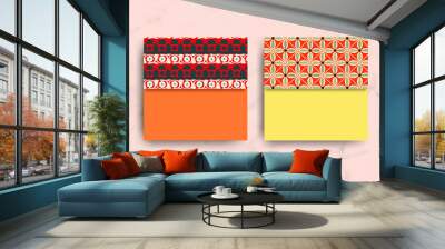 Indian pattern note templates vector set Wall mural