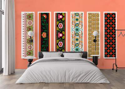 Indian seamless pattern banners vector set Wall mural