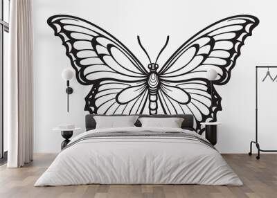 Intricate butterfly line art Wall mural