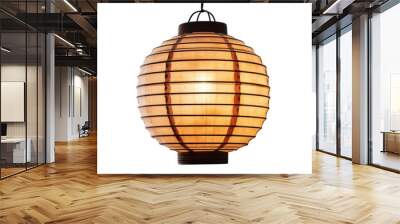 Japanese lantern lamp white background. Wall mural