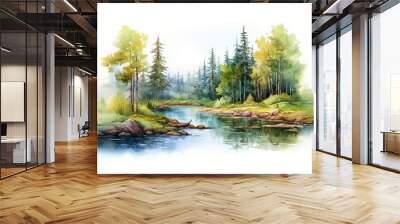 Landscape forest wilderness outdoors. Wall mural