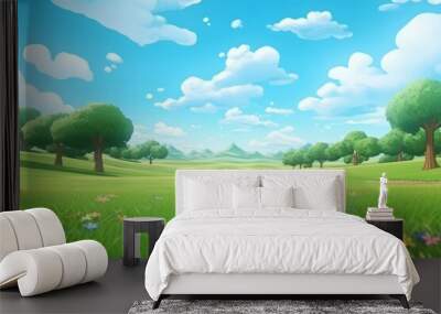 Landscape grass backgrounds panoramic. Wall mural