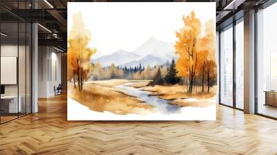 Landscape wilderness sunlight outdoors. Wall mural