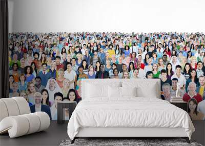 Large Group Diverse Multiethnic Cheerful People Concept Wall mural