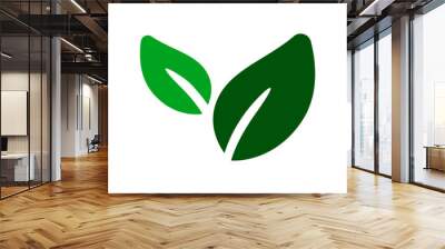 Leaf icon png, nature business symbol flat design illustration Wall mural