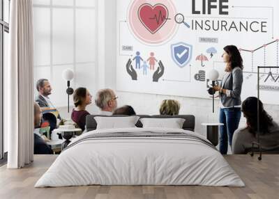 Life Insurance Protection Beneficiary Safeguard Concept Wall mural