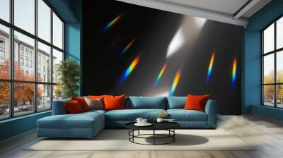 Light leak effect on a black background wallpaper Wall mural