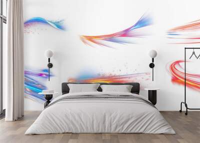 Light streak effect png cut out element set Wall mural