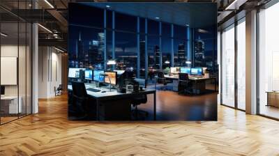 Lighting office architecture cityscape. Wall mural