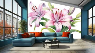 Lily flower plant pink. Wall mural