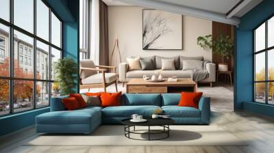 Living room furniture architecture building Wall mural