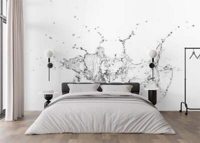 Macro shot of water splash with reflection design element Wall mural