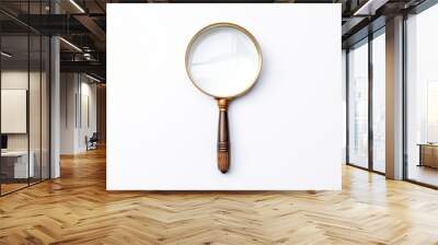 Magnifying white background reflection circle. Wall mural