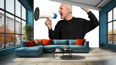 Male activist png mockup with a megaphone Wall mural