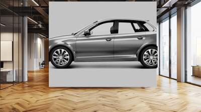 Metallic grey hatchback car Wall mural