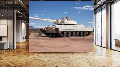 Military tank vehicle weapon. Wall mural