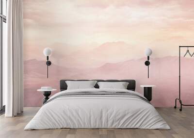 Misty clouds and mountains backgrounds outdoors nature. Wall mural