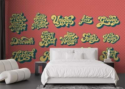 mixed set of motivational words typography Wall mural