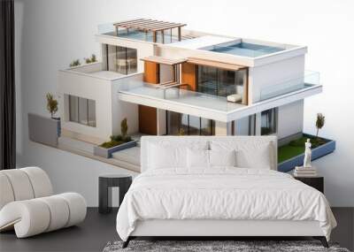 Modern house architecture building villa. Wall mural