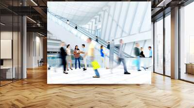 Motion Blurred People in the Shopping Mall Wall mural