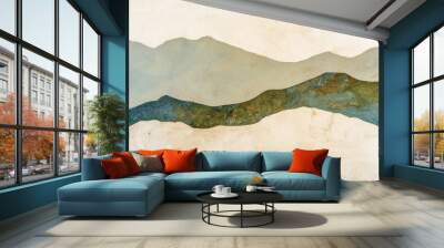 Mountain border backgrounds abstract painting. Wall mural