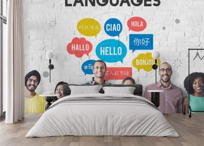 Multilingual Greetings Languages Concept Wall mural