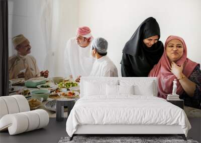 Muslim family having a Ramadan feast Wall mural