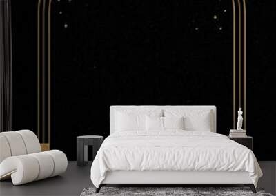 Mystical golden frame on black background vector Wall mural