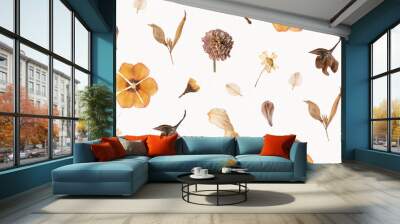 Natural dried flower wallpaper pattern Wall mural