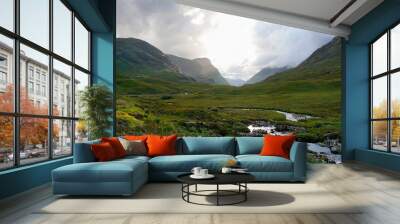 Natural landscape of Highlands in Scotland Wall mural