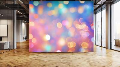 Neon light pattern bokeh effect background backgrounds abstract illuminated. Wall mural