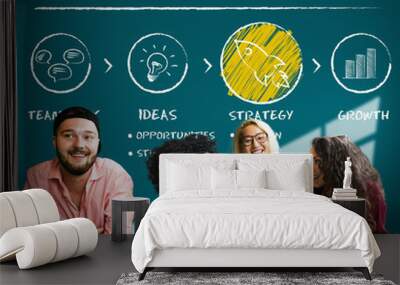 New Business Begin Launch Growth Success Concept Wall mural