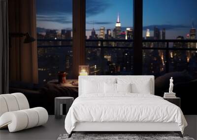 New york Apartment human city lamp. Wall mural