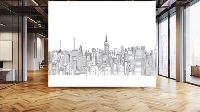 New york city sketch metropolis drawing. Wall mural