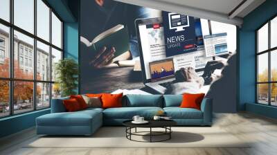 news update journalism headline media concept Wall mural