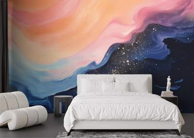 Night sky backgrounds abstract painting. Wall mural