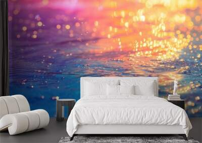 Ocean texture glitter backgrounds outdoors. Wall mural