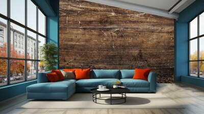 Old reclaimed wood background Wall mural